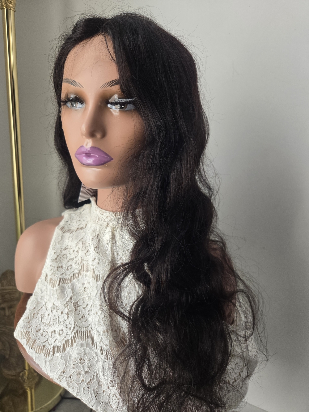 Natural Wave Lace Front Wig - Dark Brown Natural Hair